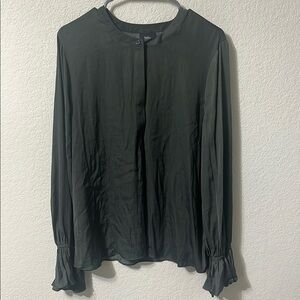 Green Button-Up Women's Top